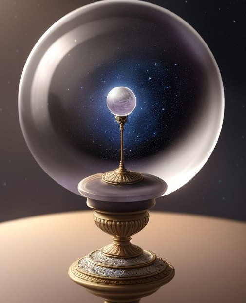 Fortune telling games with a crystal ball on a pedestal